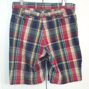 Raloh Lauren Madras Plaid Buckle Back Shorts Sz 34